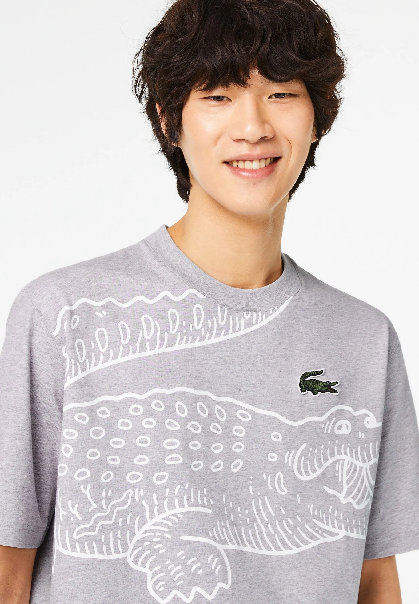 Lacoste T-Shirt Print - Gris Vigoré 3 Lacoste T-Shirt Print - Gris Vigoré - Afbeelding 3