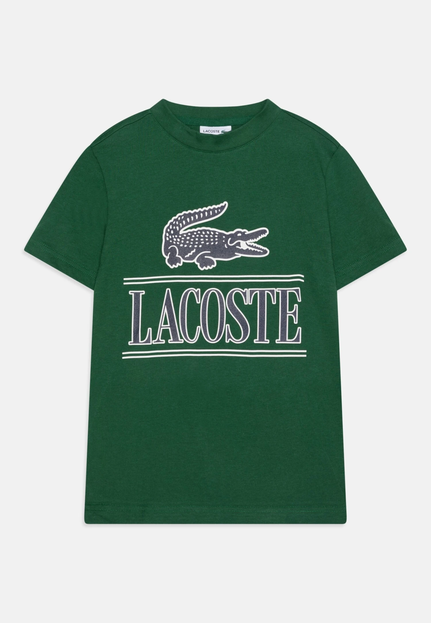 Lacoste Tee Big Croco And Script - T-Shirt Print - Green 1 Lacoste Tee Big Croco And Script - T-Shirt Print - Green