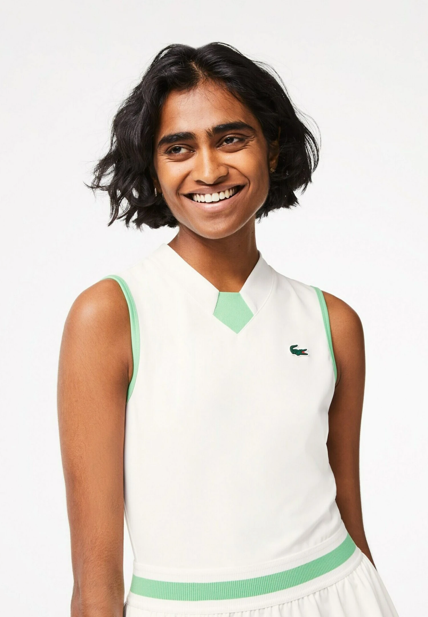 Lacoste Sport Golf Dress - Jurken - Blanc Vert 3 Lacoste Sport Golf Dress - Jurken - Blanc Vert - Afbeelding 3