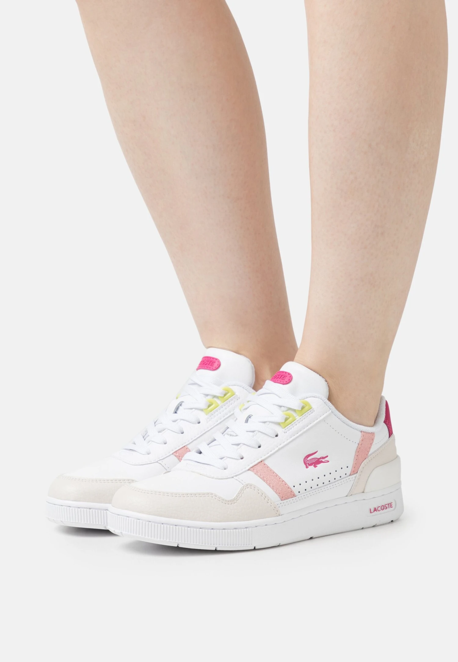 Lacoste T-Clip- Sneakers Laag - White/Pink 1 Lacoste T-Clip- Sneakers Laag - White/Pink