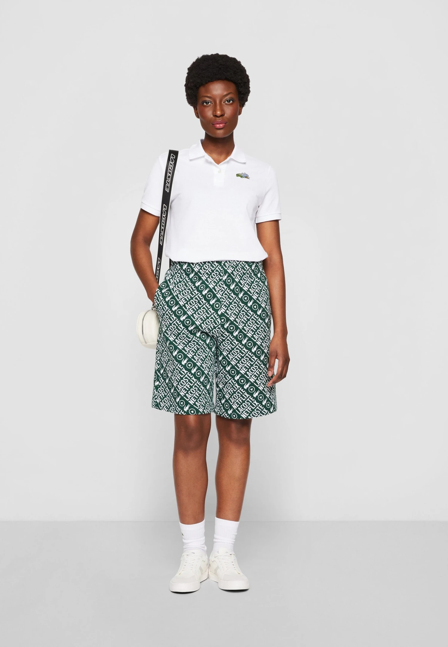 Lacoste X Netflix - Shorts - Green/White 2 Lacoste X Netflix - Shorts - Green/White - Afbeelding 2