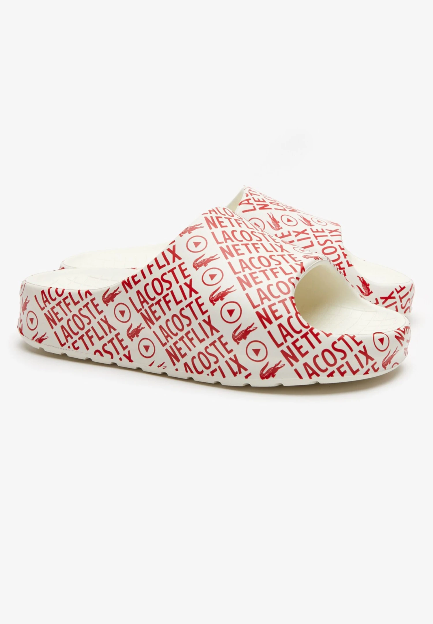 Lacoste X Netflix - Badslippers - White/Red 4 Lacoste X Netflix - Badslippers - White/Red - Afbeelding 4