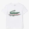 Lacoste Unisex - T-Shirt Print - Blanc