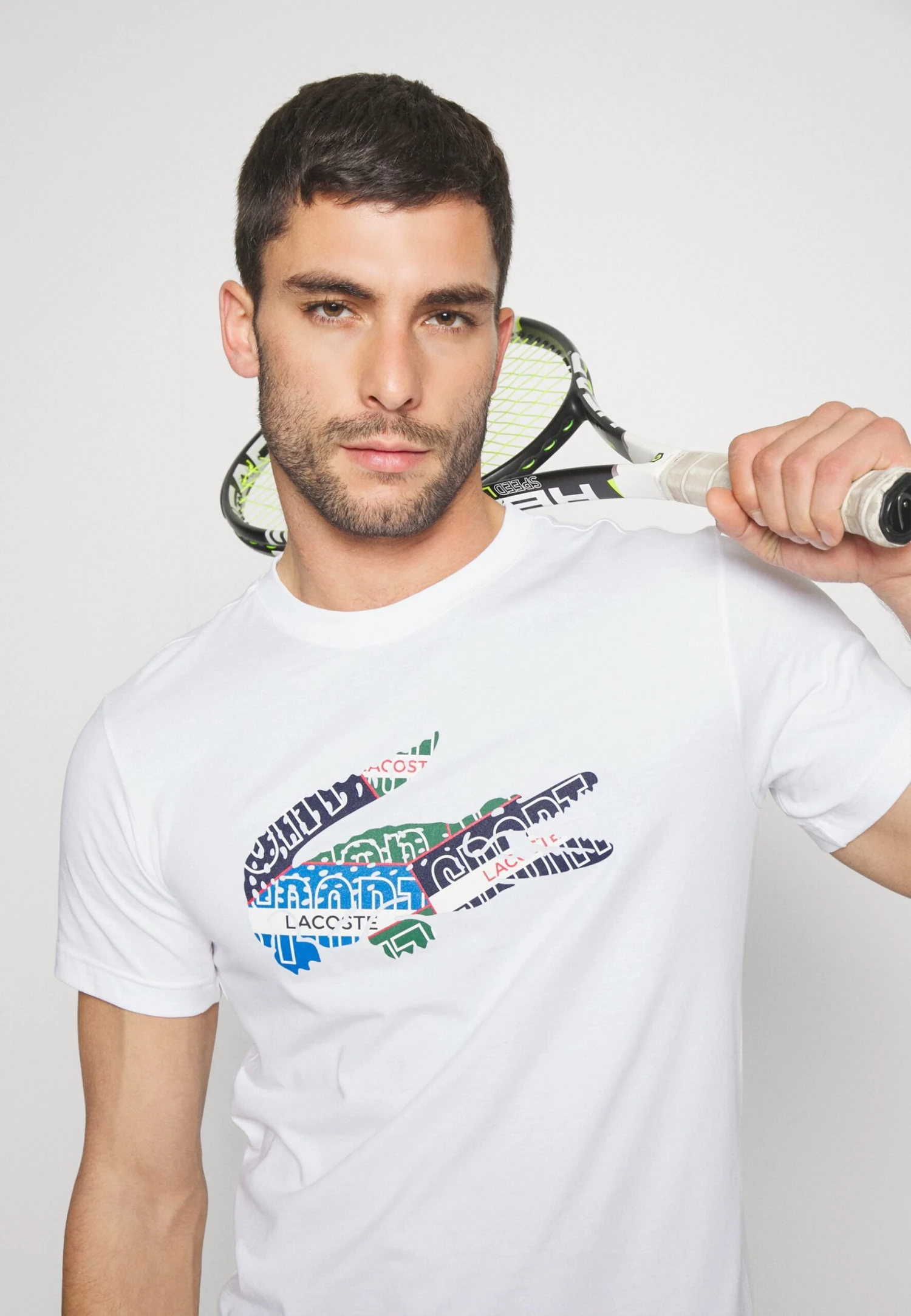 Lacoste Sport Big Logo Multicolored - Sport T-Shirt - White 4 Lacoste Sport Big Logo Multicolored - Sport T-Shirt - White - Afbeelding 4