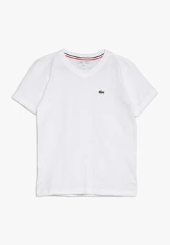 Lacoste Boy V-Neck Tee - T-Shirt Basic - Blanc