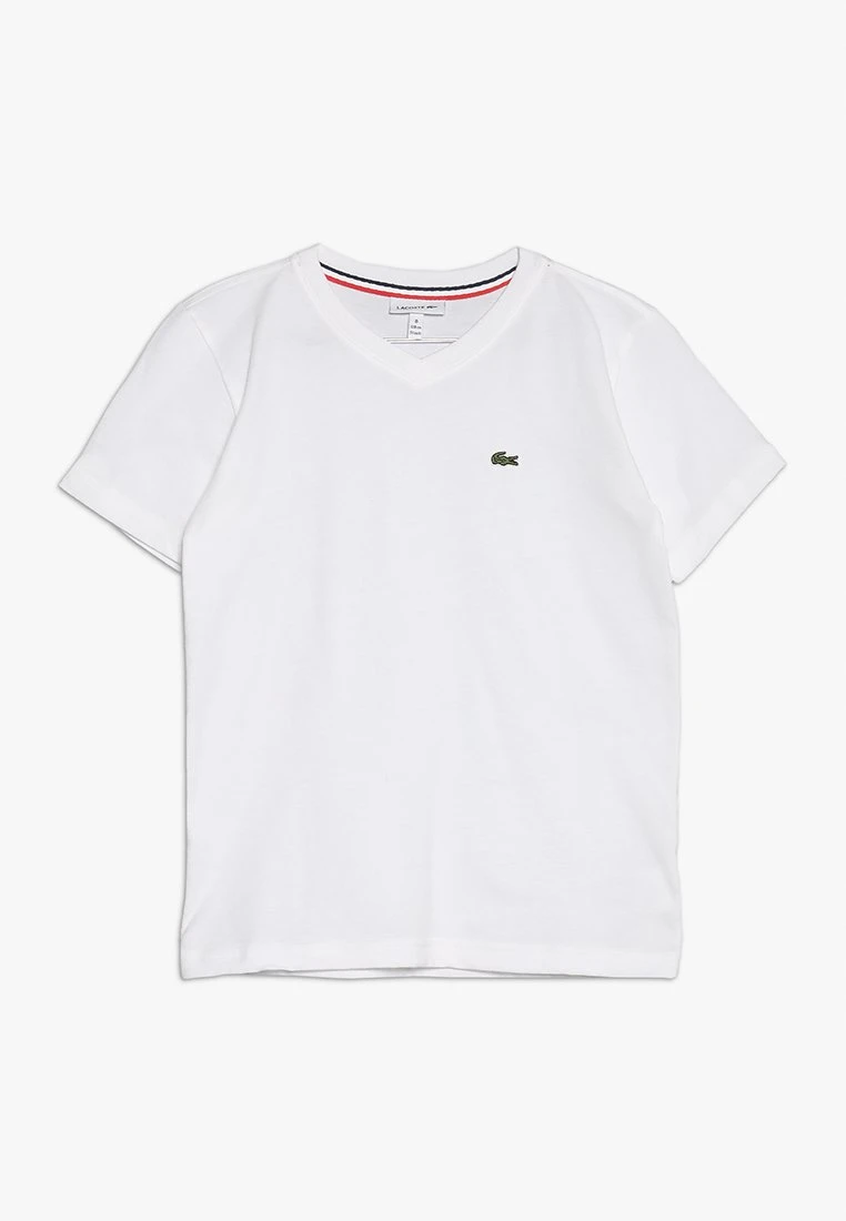 Lacoste Boy V-Neck Tee - T-Shirt Basic - Blanc 1 Lacoste Boy V-Neck Tee - T-Shirt Basic - Blanc