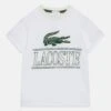 Lacoste Tee Big Croco And Script - T-Shirt Print - White