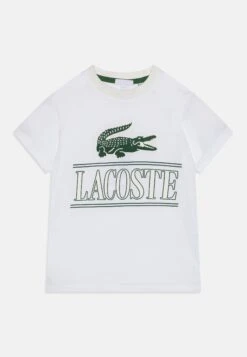 Lacoste Tee Big Croco And Script - T-Shirt Print - White