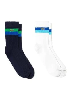 Lacoste 2 Pack - Sokken - Blanc Bleu Marine Vert Bleu Kip