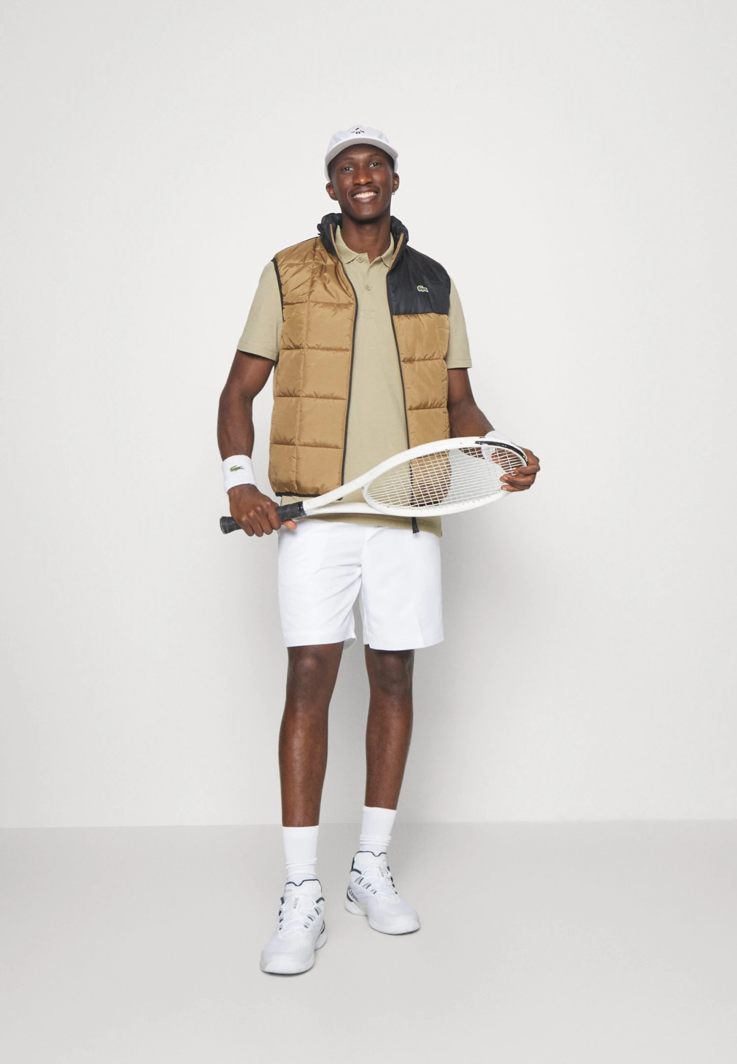 Lacoste Sport Puffer Gilet - Bodywarmer - Cookie/Black 2 Lacoste Sport Puffer Gilet - Bodywarmer - Cookie/Black - Afbeelding 2