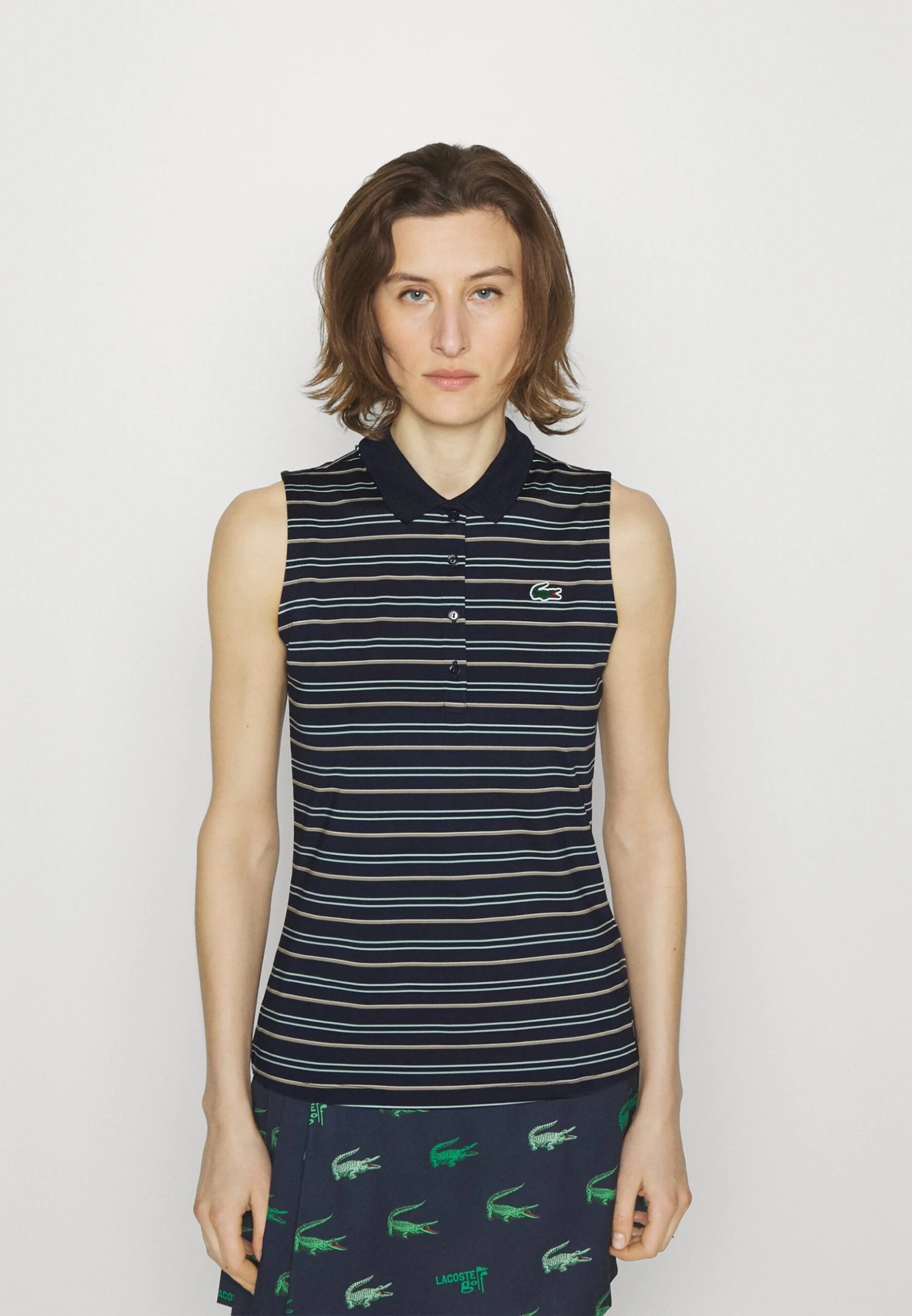 Lacoste Sport Golf Sleeveless - Poloshirt - Navy Blue/Pastille Mint Flour Lion 1 Lacoste Sport Golf Sleeveless - Poloshirt - Navy Blue/Pastille Mint Flour Lion