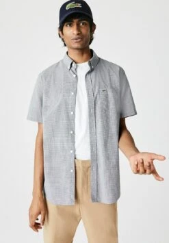 Lacoste Overhemd - Blanc/Bleu Marine