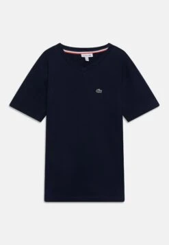 Lacoste Boy V-Neck Tee - T-Shirt Basic - Navy Blue