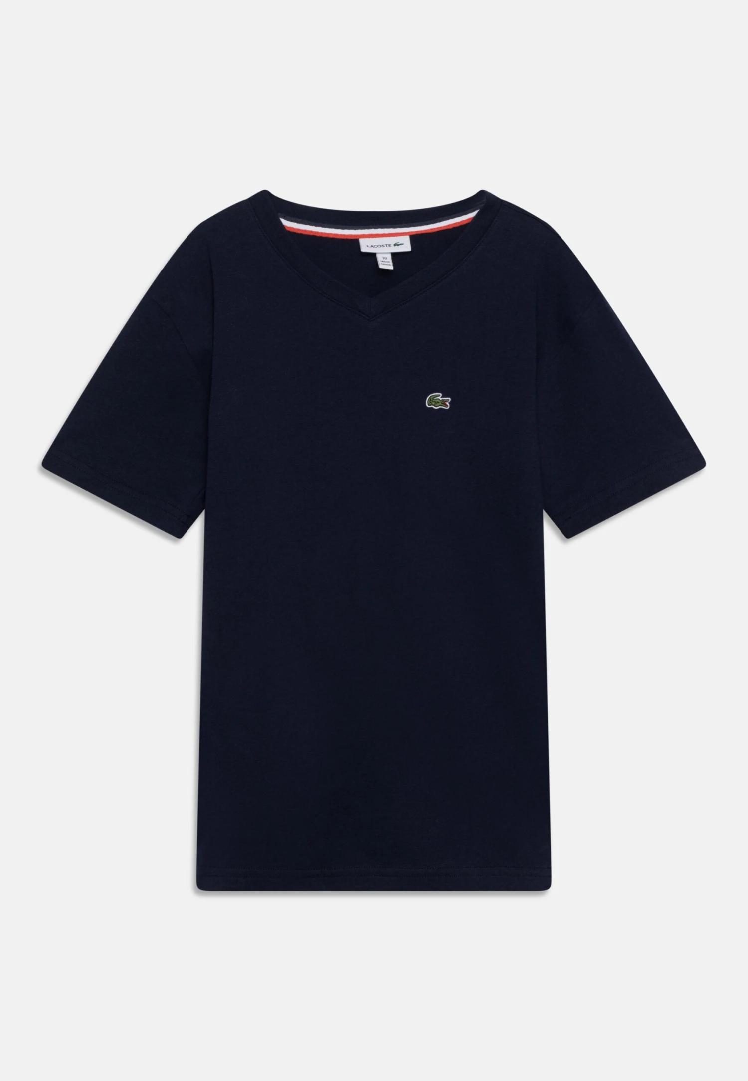 Lacoste Boy V-Neck Tee - T-Shirt Basic - Navy Blue 1 Lacoste Boy V-Neck Tee - T-Shirt Basic - Navy Blue