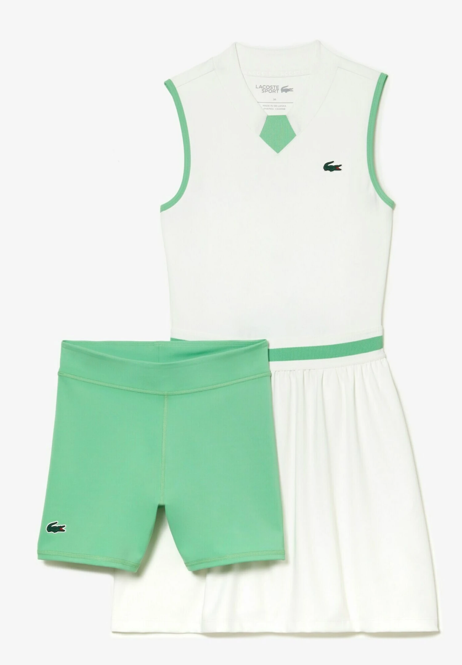 Lacoste Sport Golf Dress - Jurken - Blanc Vert 4 Lacoste Sport Golf Dress - Jurken - Blanc Vert - Afbeelding 4