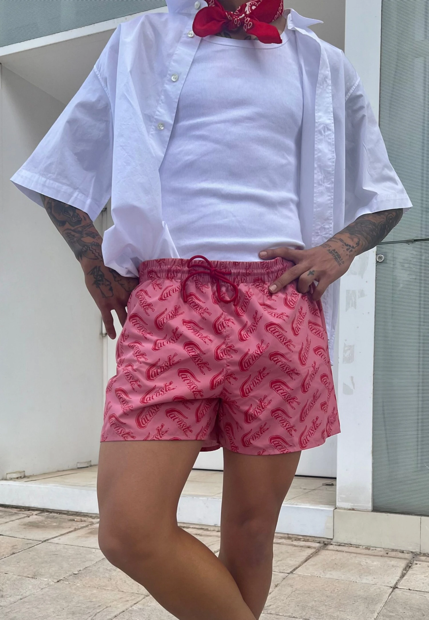 Lacoste Zwemshorts - Lighthouse Red/Reseda 1 Lacoste Zwemshorts - Lighthouse Red/Reseda