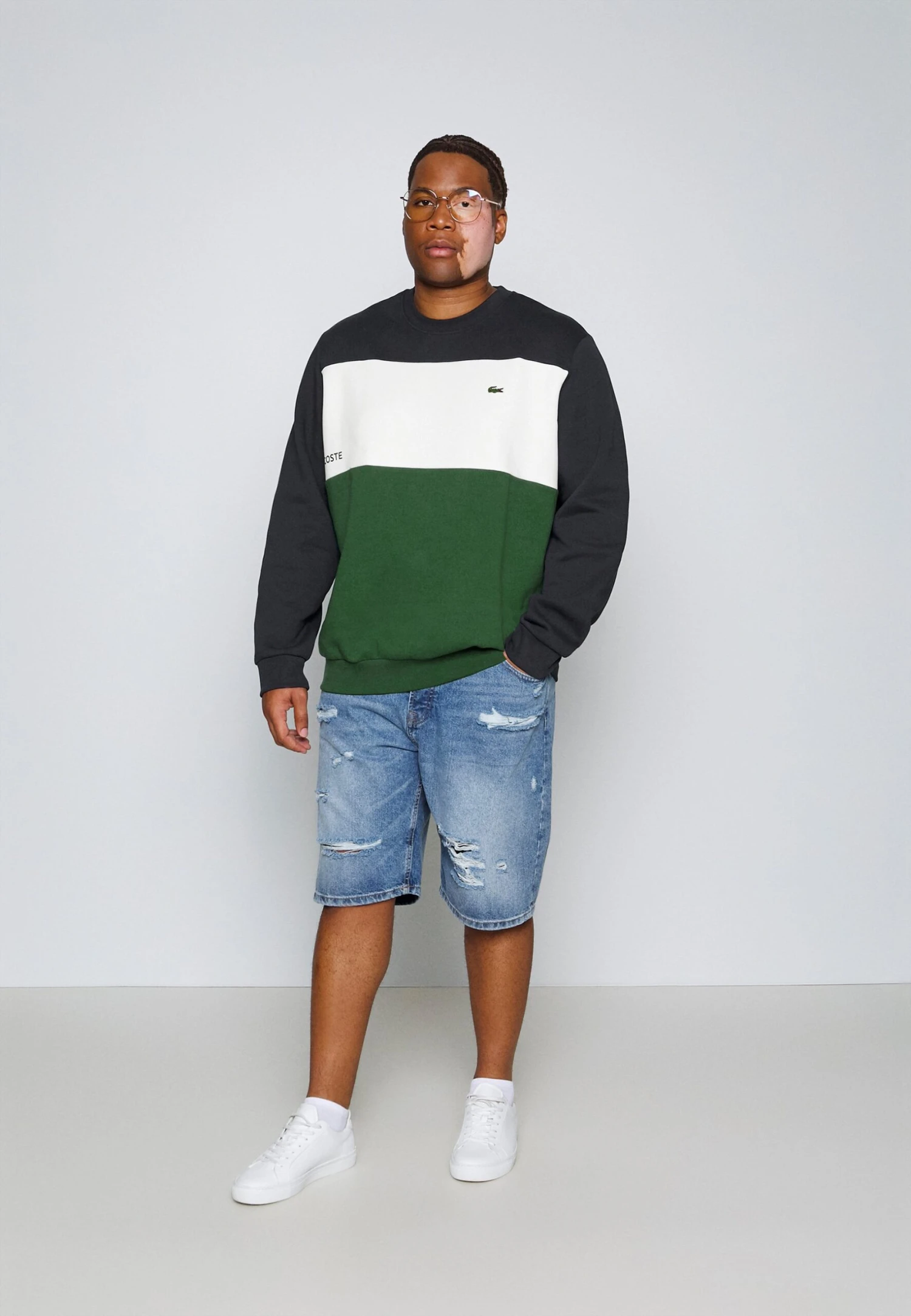 Lacoste Sweater - Marine/Farine-Vert 2 Lacoste Sweater - Marine/Farine-Vert - Afbeelding 2