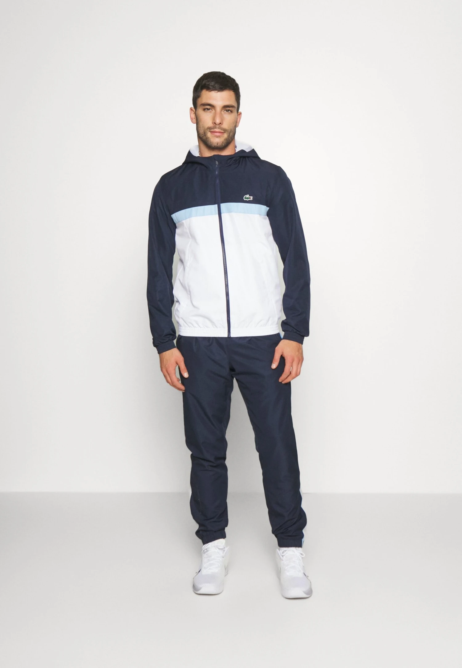Lacoste Sport Tracksuit Hooded- Trainingspak - Navy Blue/White 1 Lacoste Sport Tracksuit Hooded- Trainingspak - Navy Blue/White