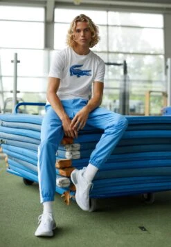 Lacoste Sport Big Logo - Sport T-Shirt - White/Kingdom