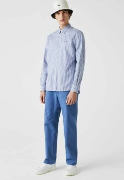 Lacoste Overhemd - Blanc / Bleu