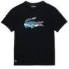 Lacoste Sport Big Logo Multicolored - Sport T-Shirt - Black