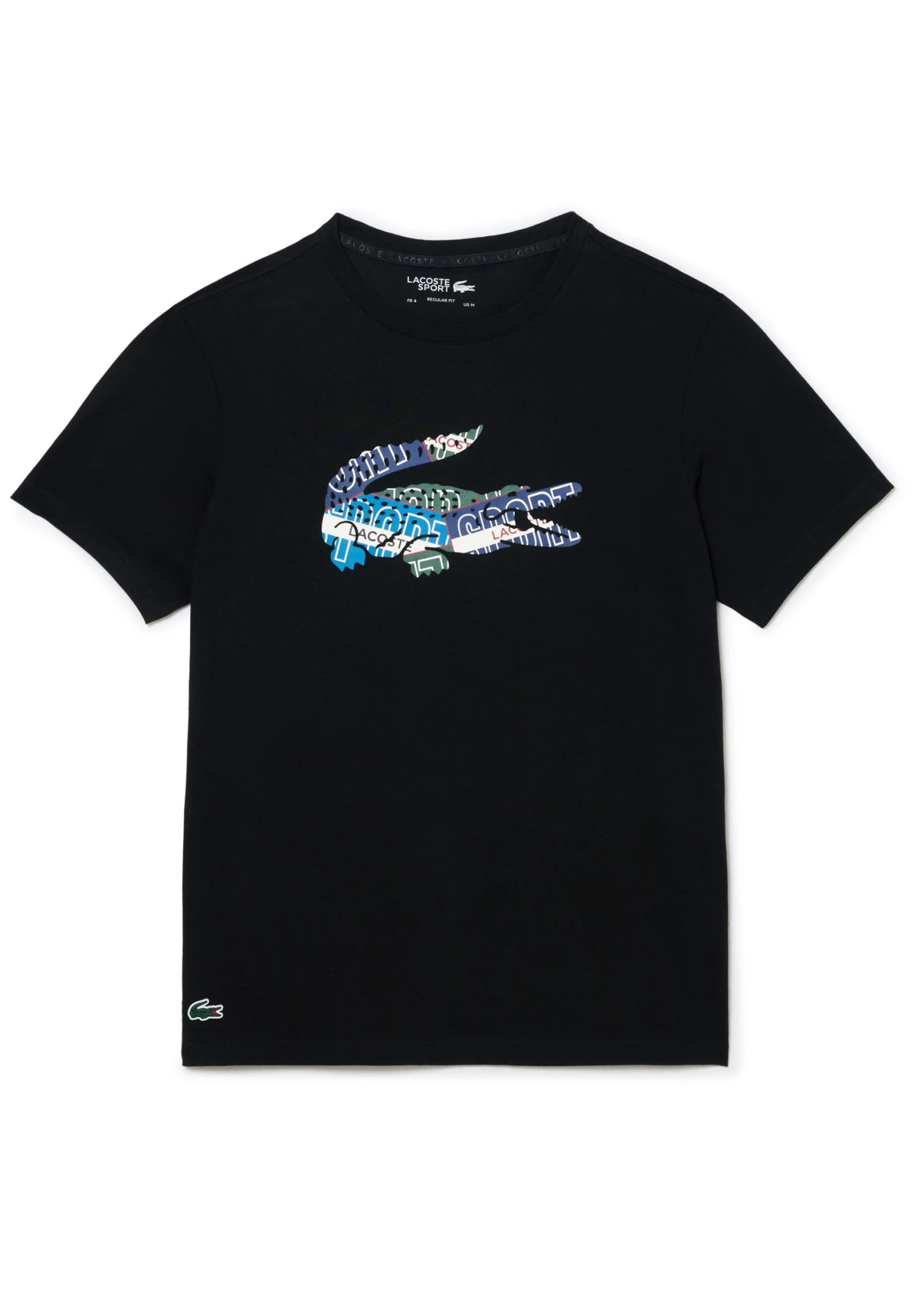 Lacoste Sport Big Logo Multicolored - Sport T-Shirt - Black 1 Lacoste Sport Big Logo Multicolored - Sport T-Shirt - Black