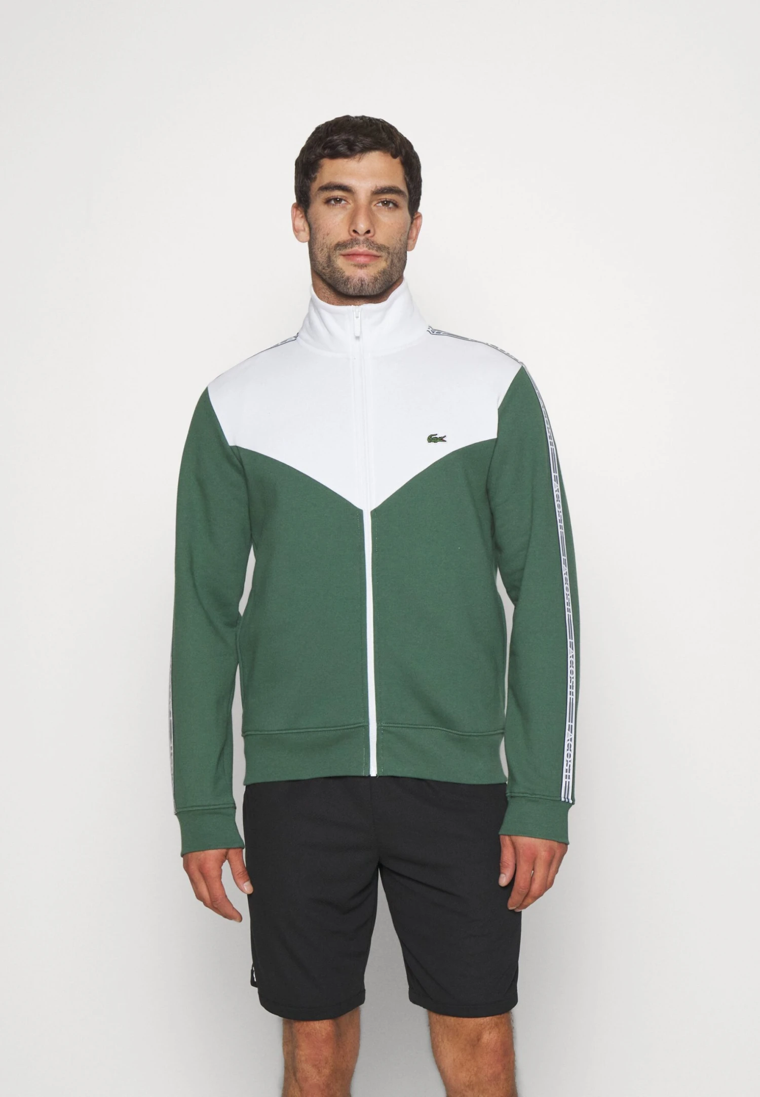 Lacoste Sport Jacket Tapered - Sweater Met Rits - Sequoia/White 1 Lacoste Sport Jacket Tapered - Sweater Met Rits - Sequoia/White