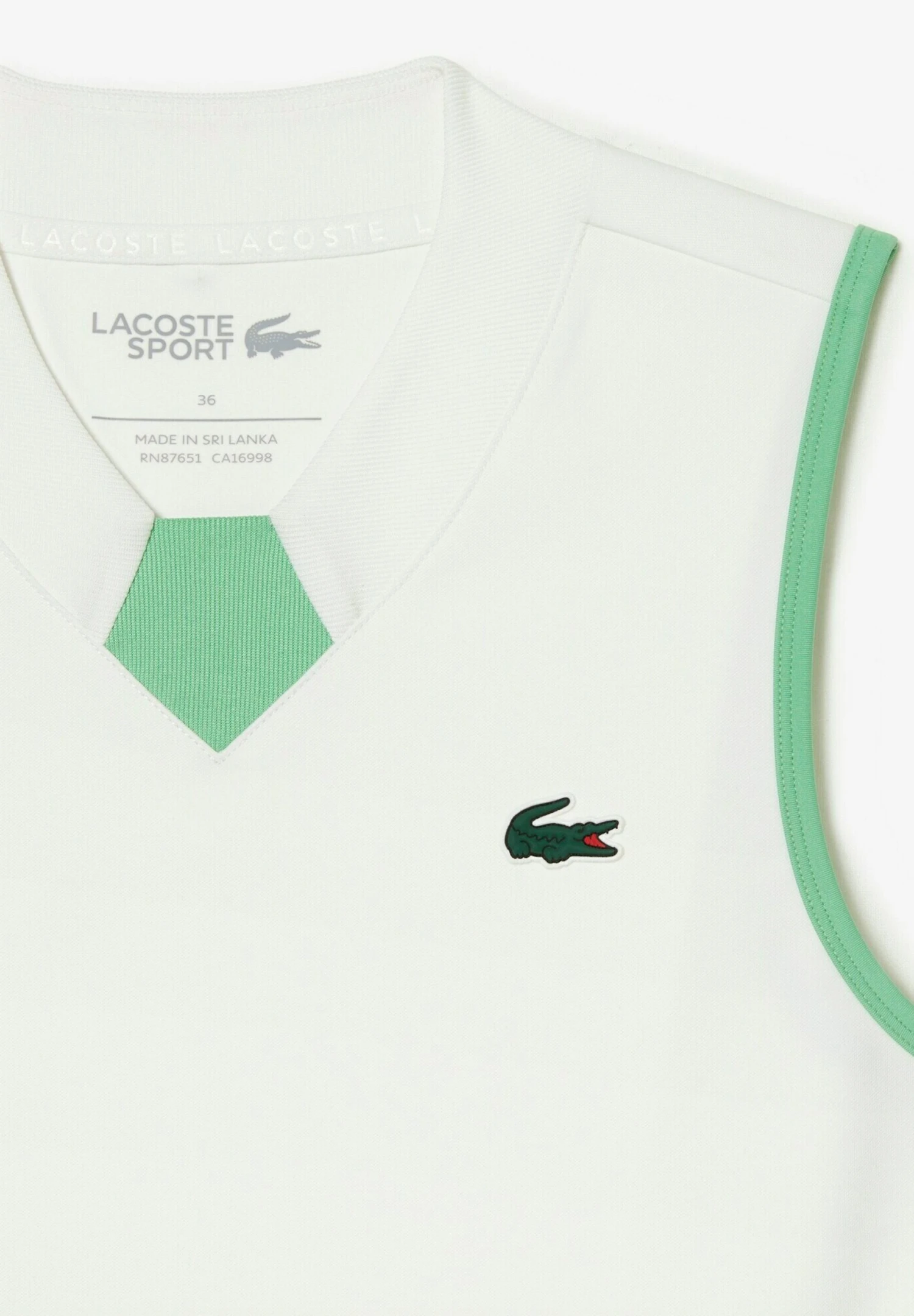 Lacoste Sport Golf Dress - Jurken - Blanc Vert 6 Lacoste Sport Golf Dress - Jurken - Blanc Vert - Afbeelding 6