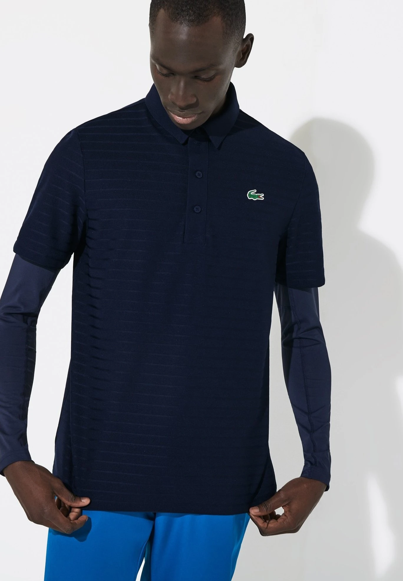 Lacoste Sport Stripe - Poloshirt - Navy Blue 1 Lacoste Sport Stripe - Poloshirt - Navy Blue