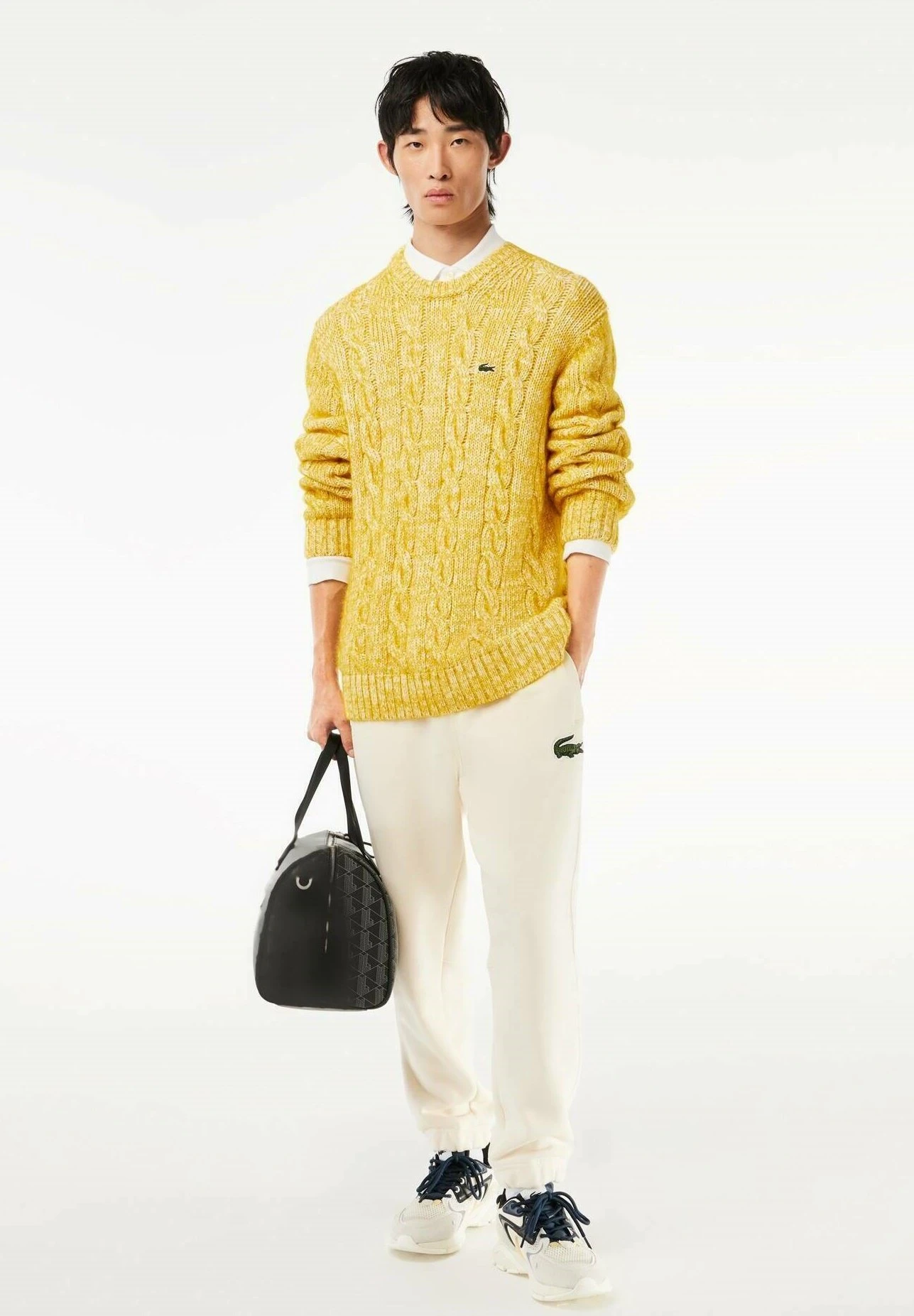 Lacoste Trui - Blanc Jaune 1 Lacoste Trui - Blanc Jaune