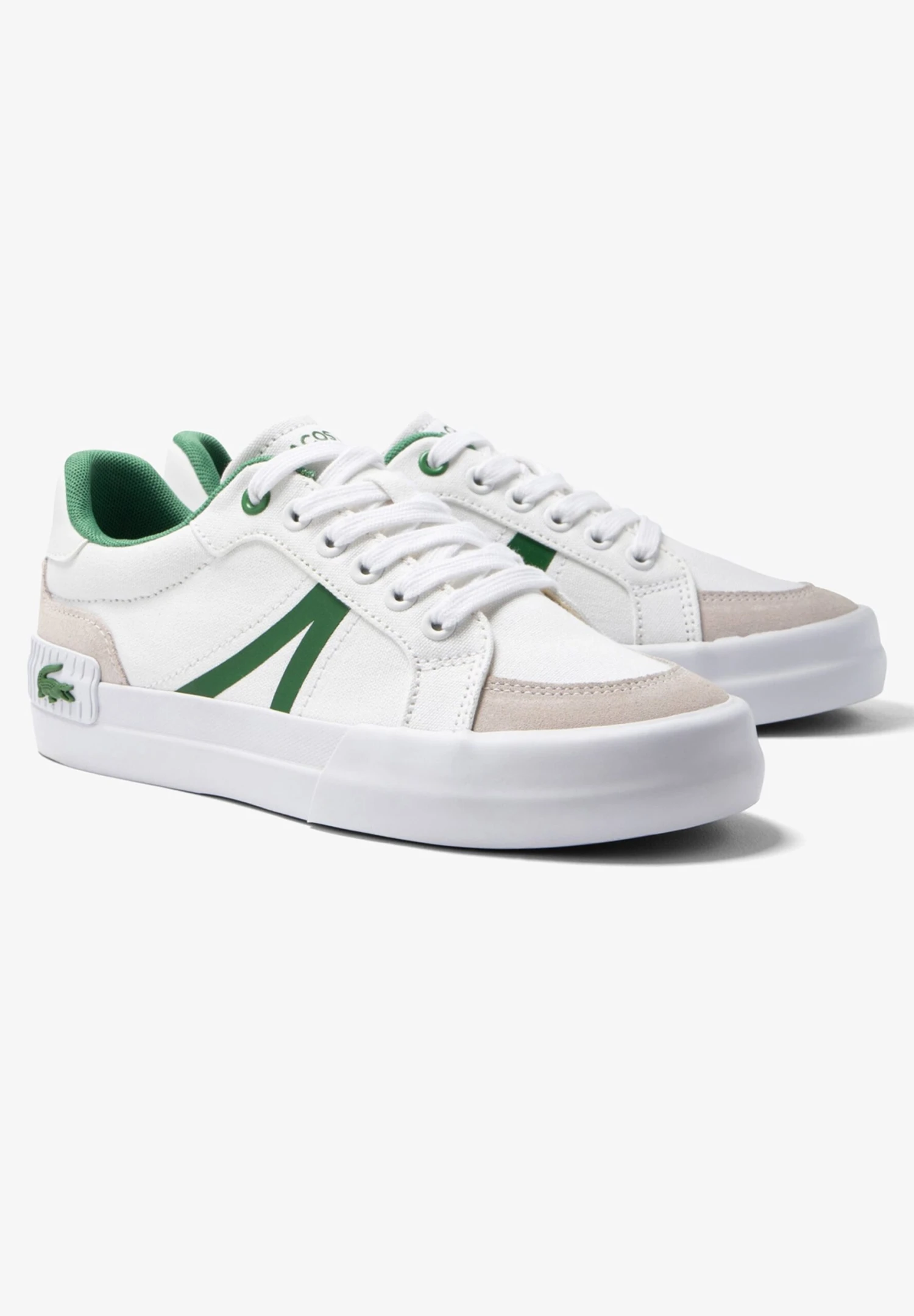 Lacoste Unisex - Sneakers Laag - Wht/Grn 2 Lacoste Unisex - Sneakers Laag - Wht/Grn - Afbeelding 2