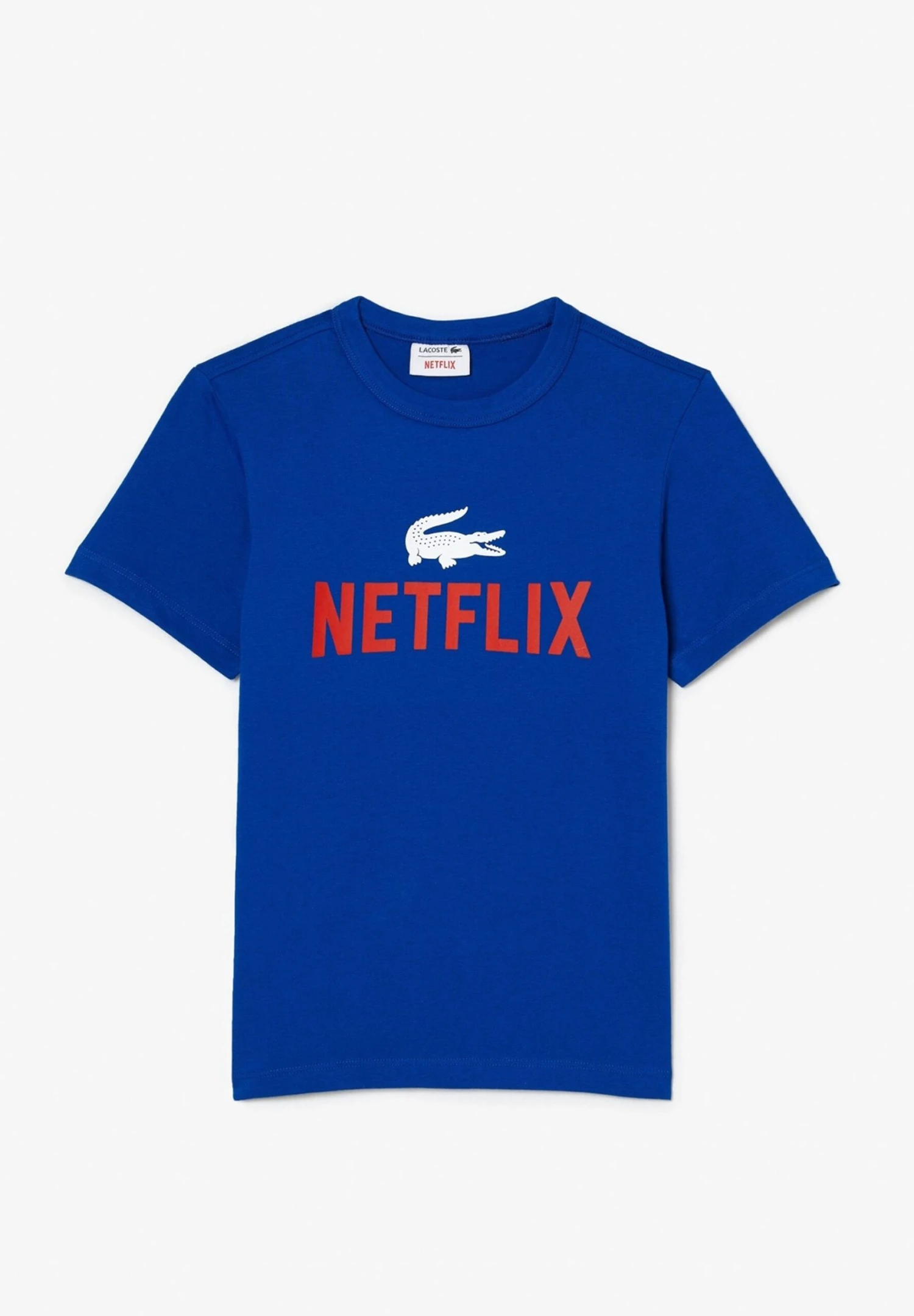Lacoste X Netflix Unisex - T-Shirt Print - Bleu 4 Lacoste X Netflix Unisex - T-Shirt Print - Bleu - Afbeelding 4