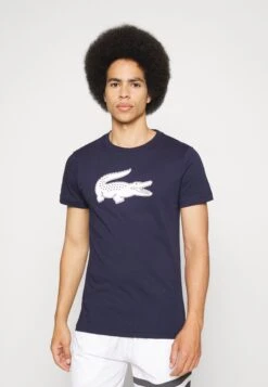 Lacoste Sport Big Logo - Sport T-Shirt - Navy Blue/White