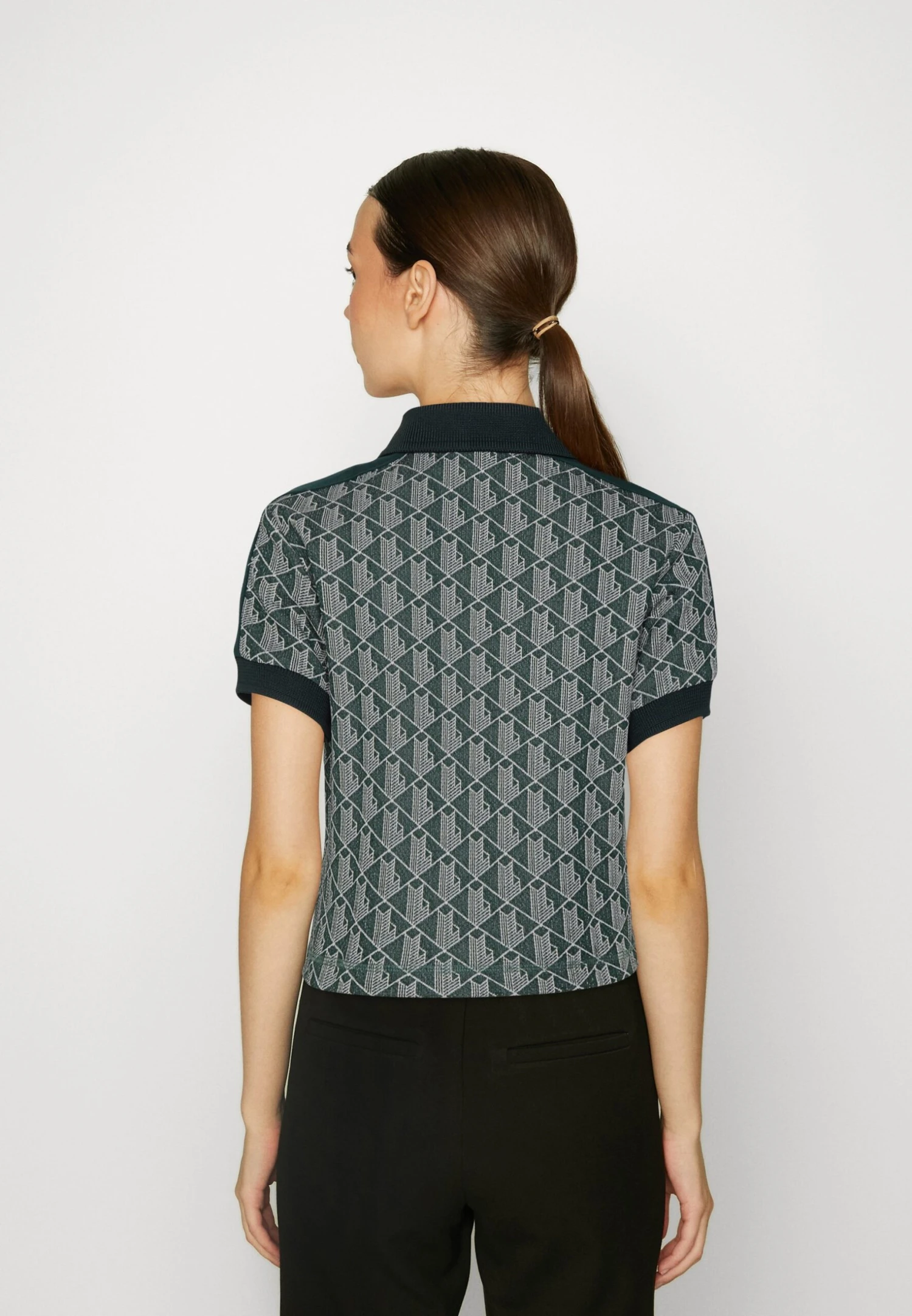 Lacoste Cropped Polo Shirt With Print - Poloshirt - Vert Beige 3 Lacoste Cropped Polo Shirt With Print - Poloshirt - Vert Beige - Afbeelding 3