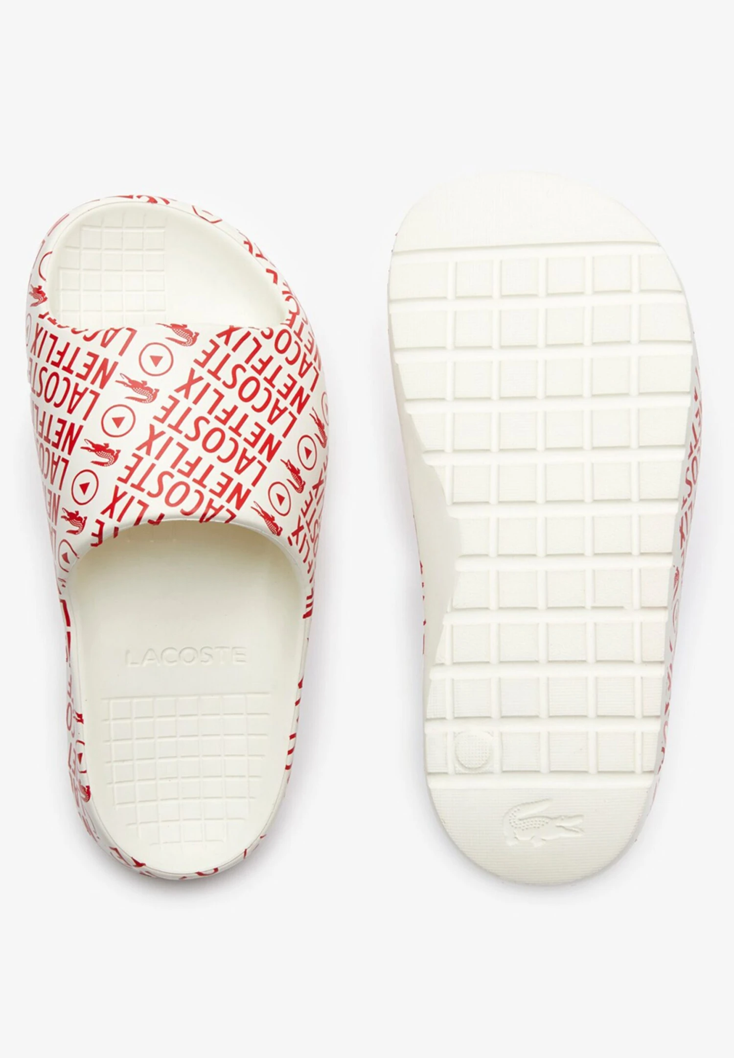 Lacoste X Netflix - Badslippers - White/Red 3 Lacoste X Netflix - Badslippers - White/Red - Afbeelding 3