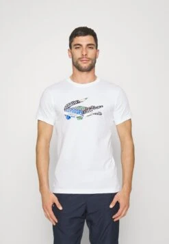 Lacoste Sport Big Logo Multicolored - Sport T-Shirt - White