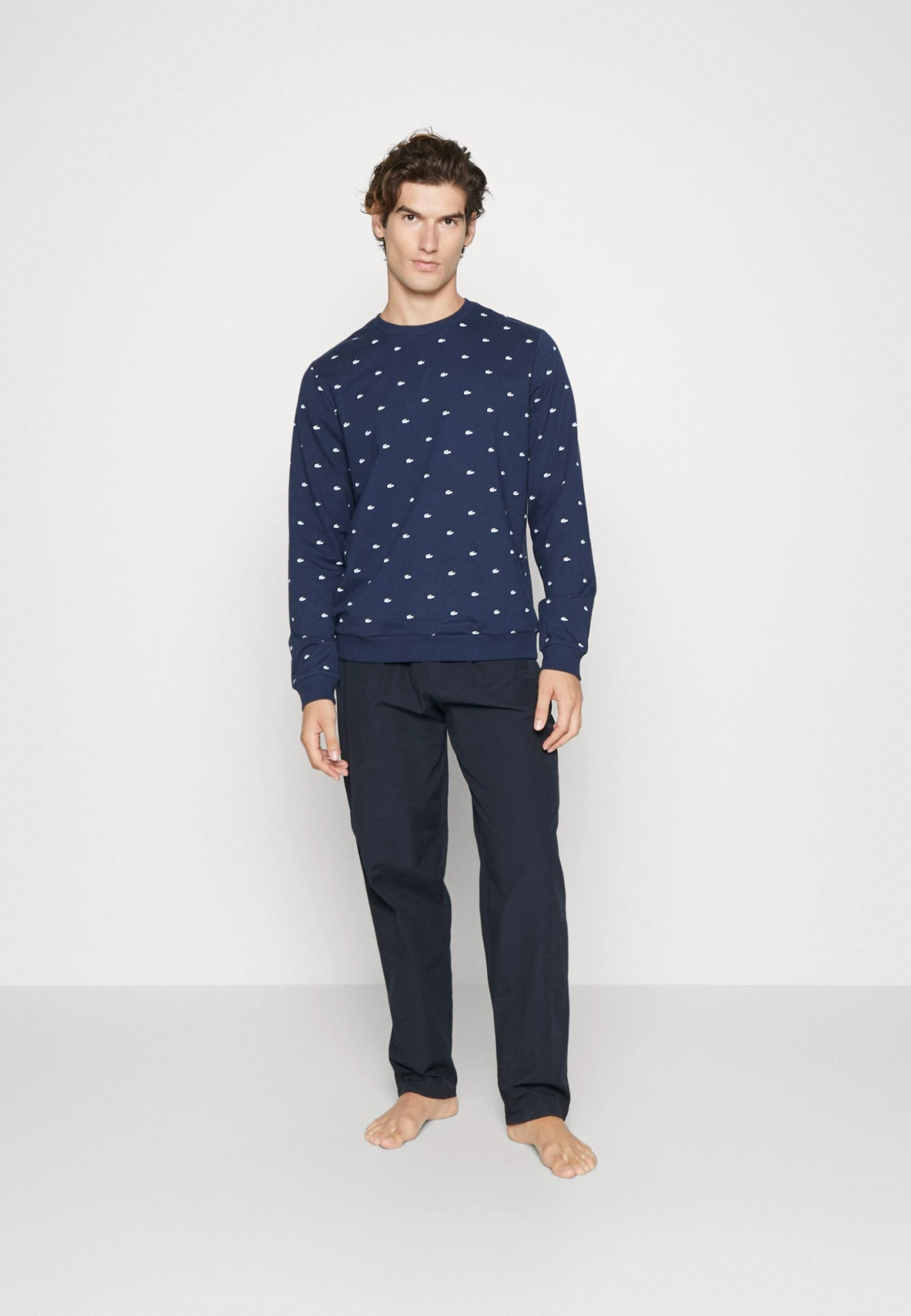 Lacoste Pyjamashirt - Bleu Marine/Blanc 2 Lacoste Pyjamashirt - Bleu Marine/Blanc - Afbeelding 2