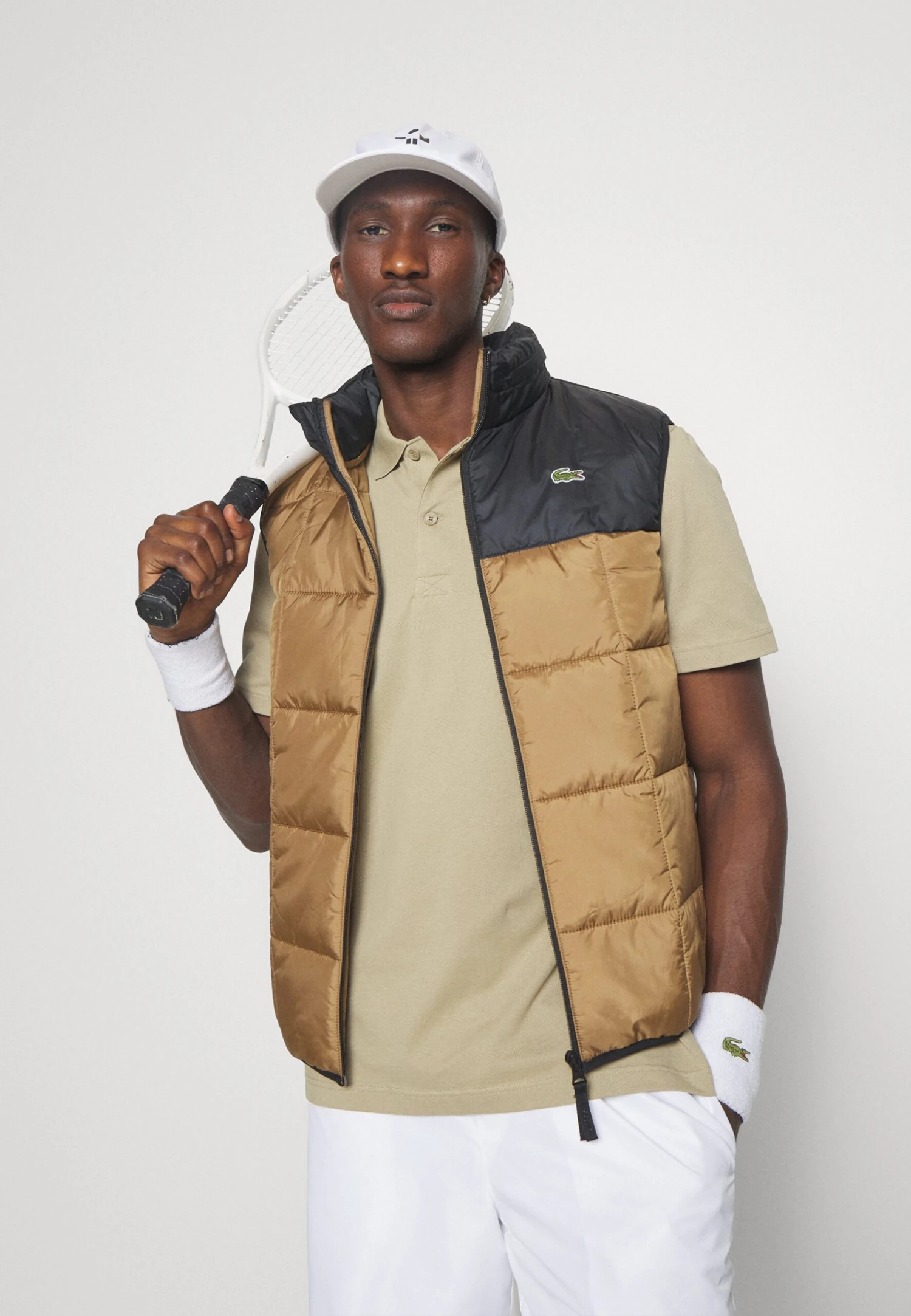Lacoste Sport Puffer Gilet - Bodywarmer - Cookie/Black 4 Lacoste Sport Puffer Gilet - Bodywarmer - Cookie/Black - Afbeelding 4