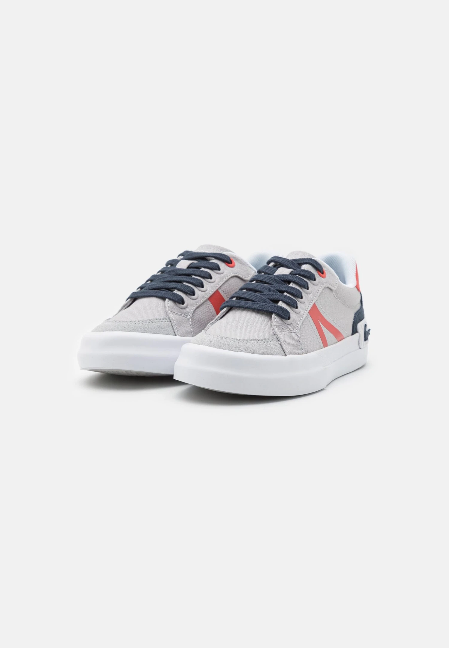 Lacoste Unisex - Sneakers Laag - Light Grey/Red 2 Lacoste Unisex - Sneakers Laag - Light Grey/Red - Afbeelding 2